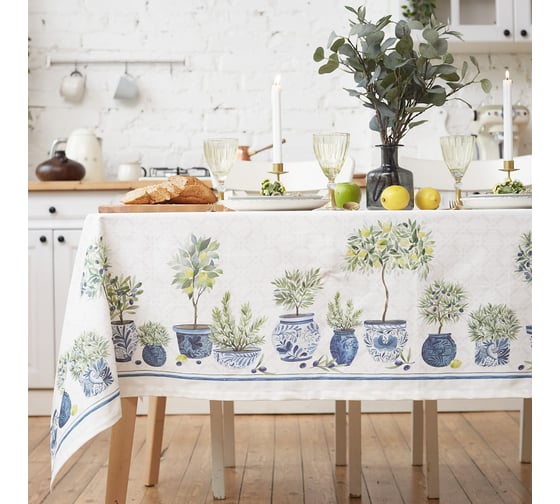 Изображение товара Скатерть Этель Olives 149x220см, 100% хл, , репс 210 г/м2 10226819