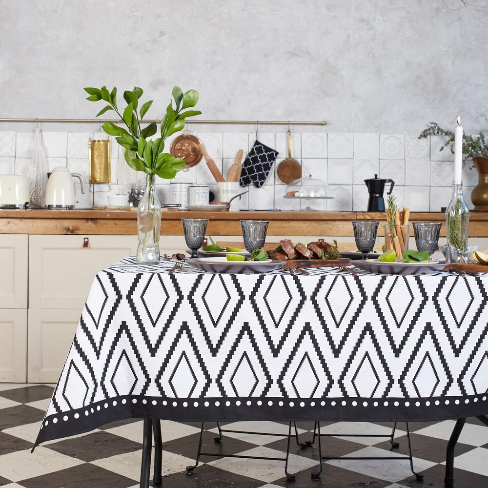 Изображение товара Скатерть Этель Марокко 150x110 см из 100% хлопка репс геометрический дизайн