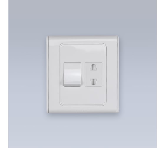 Изображение товара Мебельная розетка ELEGANZ с выключателем белая, 1шт EL-2000