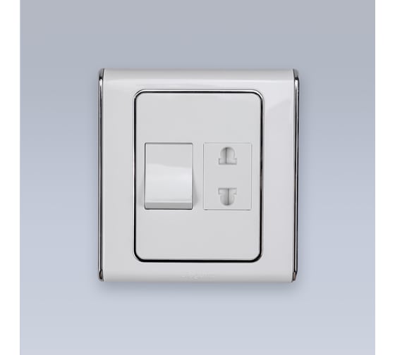 Изображение товара Мебельная розетка ELEGANZ с выключателем с хромом, 1шт EL-2002