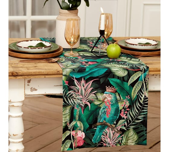 Изображение товара Дорожка Этель Tropical parrots 40х146 см, 100% хлопок, саржа 190 г/м2 5423058