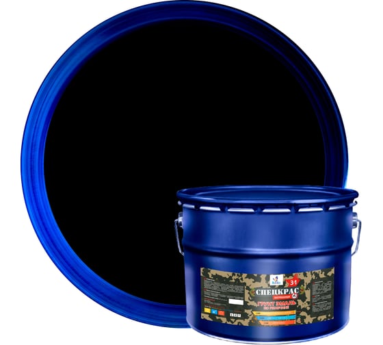 Изображение товара Грунт-эмаль по ржавчине Резолюкс СПЕЦКРАС 3в1 п/гл. 10 кг черный УТ000009496