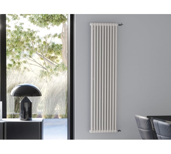 Изображение товара Вертикальный стальной радиатор GUARDO Pilon 2000x204 мм, 4 секций, S=9м², нижнее с вентилем подключение 2T-2000 4 NKV