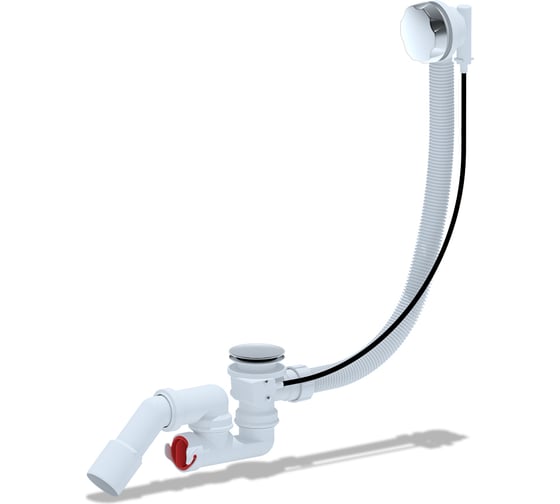 Изображение товара Сифон для ванны АНИ Пласт регулируемый, полуавтомат 1 1/2''x40 пер/тр 45°, 40/50 EM321 025-0605