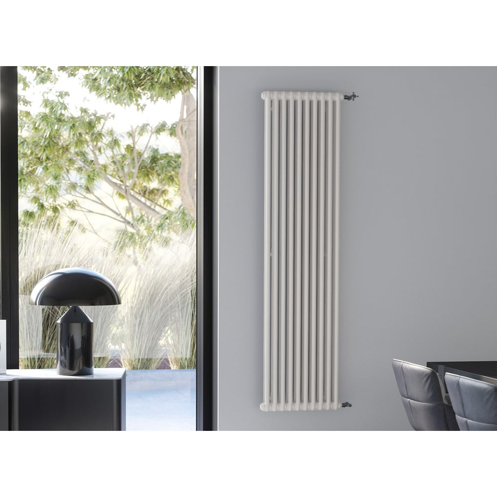 Изображение товара Вертикальный стальной радиатор GUARDO Pilon 2000x384 мм, 8 секций, S=23м², нижнее с вентилем подключение 3T-2000 8 NKV