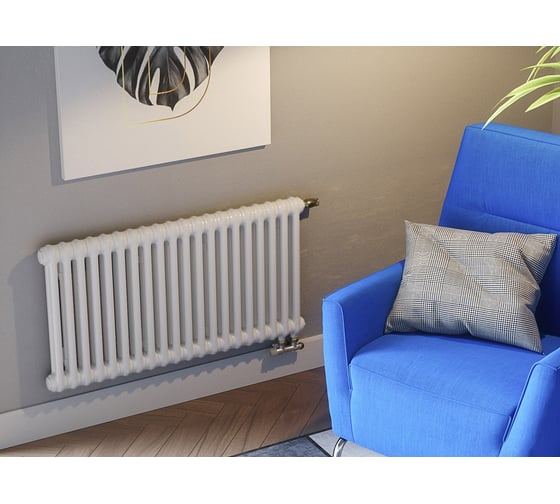 Изображение товара Вертикальный стальной радиатор GUARDO Pilon 500x924 мм, 20 секций, S=16м², нижнее с вентилем подключение 3T-0500 20 NKV