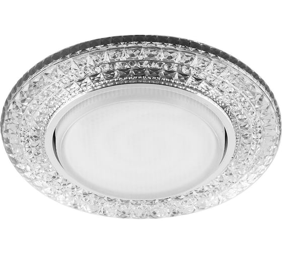 Изображение товара Встраиваемый светильник для натяжных потолков с белой LED подсветкой Feron CD4020 GX53 прозрачный, 41293