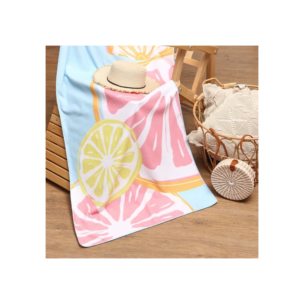 Изображение товара Пляжное полотенце Этель Цитрусы 70х140 см 250 г/м2 100% полиэстер