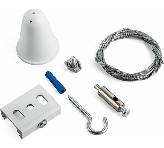 Изображение товара Соединитель для трековых трехфазных светильников (комплект подвесов для шинопровода) FERON длина 150 см, белый, PRO-0448/PRO-0448-1.5-3-RUS 41098