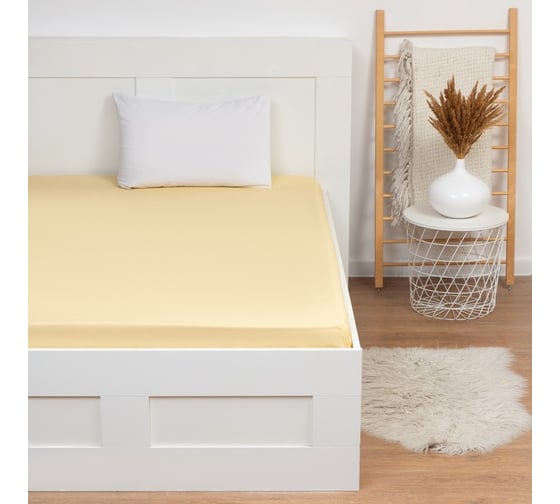 Изображение товара Простыня Этель 200х220 см, цвет желтый, бязь, 125 гр/м2, 100% хлопок 4733629