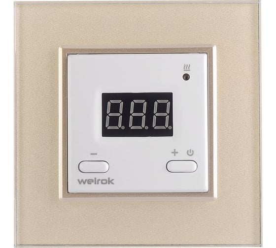 Изображение товара Терморегулятор LIVOLO Welrok ST для рамки  с электронным управлением, датчик пола 3 м, цвет белый с жемчужной рамкой WST-C701TM-11 PP