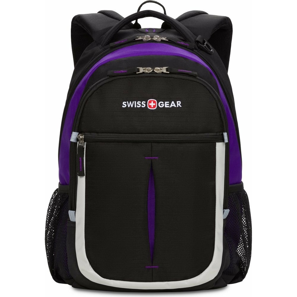 фото Рюкзак swissgear, чёрный/фиолетовый/серебристый, 32х15х45 см, 22 л, sa13852915