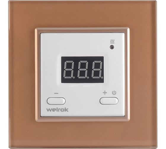 Изображение товара Терморегулятор LIVOLO Welrok ST для рамки  с электронным управлением, датчик пола 3 м, цвет белый с золотой рамкой WST-C701TM-11 GD