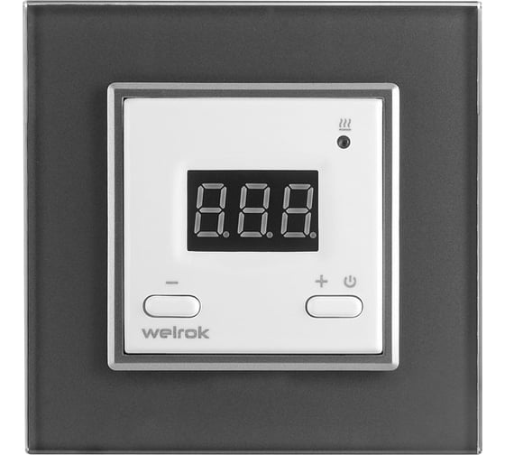 Изображение товара Терморегулятор LIVOLO Welrok ST для рамки  с электронным управлением, датчик пола 3 м, цвет белый с серой рамкой WST-C701TM-11 GY