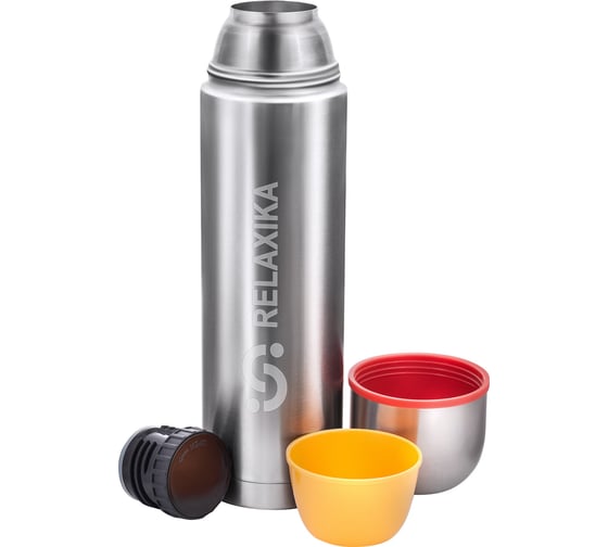 Изображение товара Термос Relaxika 102, 1.2 л, 2 чашки, стальной, R102.1200.1