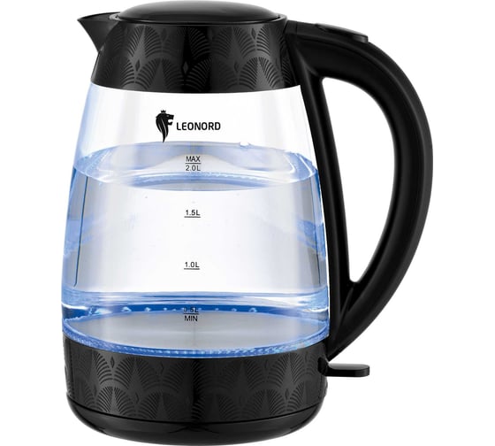 Изображение товара Чайник электрический Leonord LE-1519 (2,0 л) стекло, пластик, черный 107956