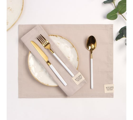 Изображение товара Набор салфеток Этель Calm 30x40 см - 2 шт, 100% хл, рогожка 186 г/м2 9590620