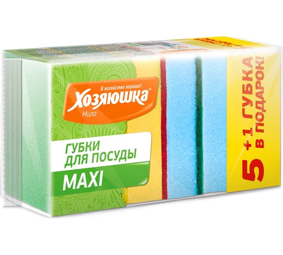 Изображение товара Губка для посуды Центурион ХОЗЯЮШКА Мила MAXI 5 шт 80782