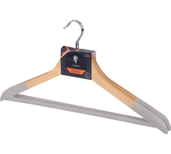 Изображение товара Набор вешалок деревянных Leonord флокированных, цвет древесный, 2 шт 107888