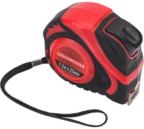 Изображение товара Рулетка GROSSMEISTER АВТОСТОП 7,5м/25мм, обрезиненная 009004003
