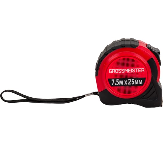 Изображение товара Рулетка GROSSMEISTER резинопластиковый корпус, 7,5м/25мм 009002003
