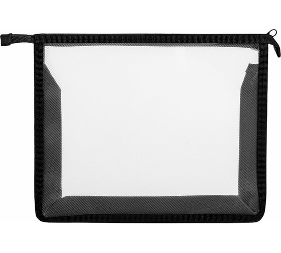 Изображение товара Папка Пифагор для тетрадей А5, пластик, молния сверху, прозрачная, черный, 272113