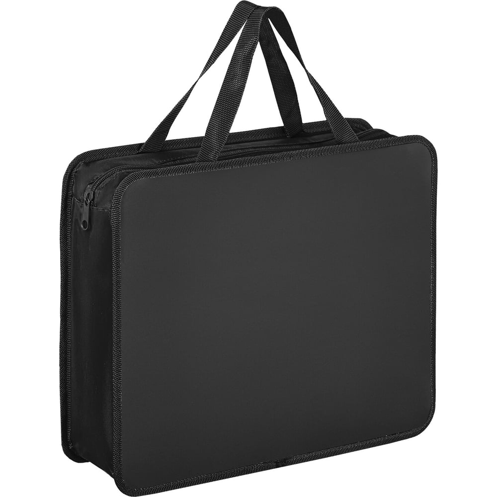 Изображение товара Папка Пифагор на молнии с ручками А4 черная пластиковая