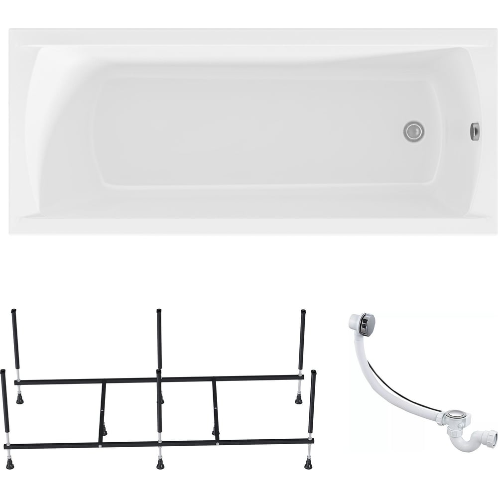 Изображение товара Акриловая ванна 1Marka MODERN 150х75 см прямоугольная с каркасом