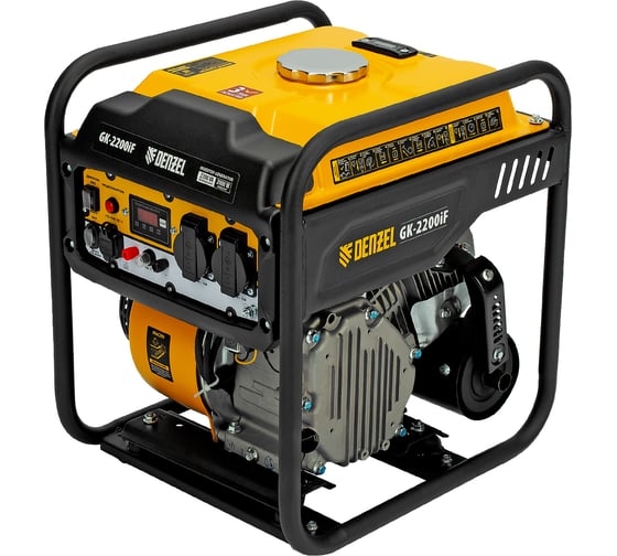 Изображение товара Генератор инверторный Denzel GK-2200iF, 2,2 кВт, 230 В, ручной старт 94707