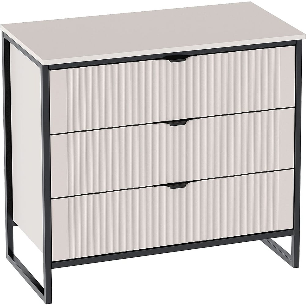 Изображение товара Комод Мебельград 3 ящика Нора современный стиль черный жемчуг