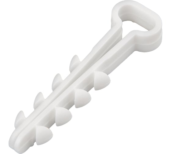 Изображение товара Прямоугольный дюбель-хомут, 5-8 мм, белый, 100 шт. REXANT 07-4608