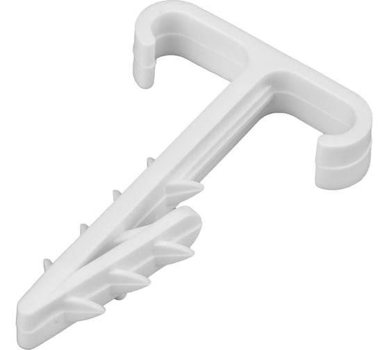 Изображение товара Т-образный дюбель-хомут для двух плоских кабелей REXANT 2x12 мм, белый, 100шт 07-4615