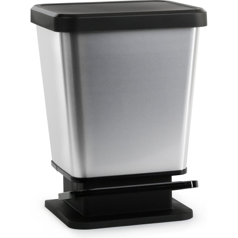 Изображение товара Контейнер для мусора ЗПИ Альтернатива 20 л металл с педалью нержавеющая сталь
