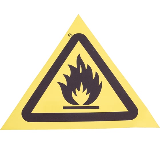 Изображение товара Знак W01 "Пожароопасно. Легковоспламеняющиеся вещества" Стандарт Знак 200 мм, пленка ПП 00-00028150