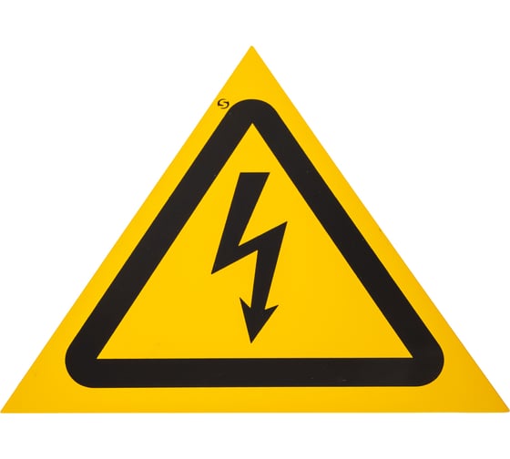 Изображение товара Знак W08 "Опасность поражения электрическим током" Стандарт Знак 200 мм, пластик 2 мм 00-00008876