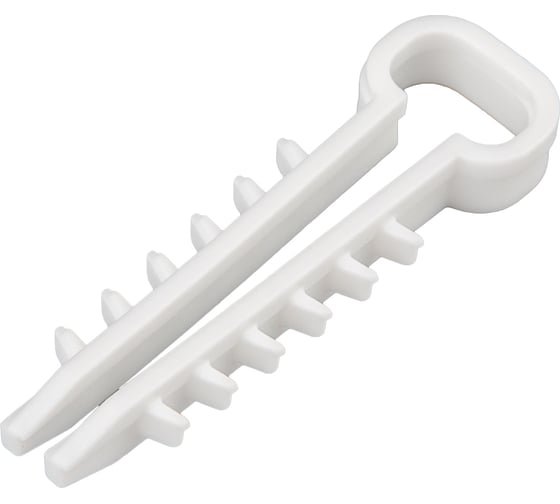 Изображение товара Прямоугольный дюбель-хомут, 5-10 мм, белый, 100 шт. REXANT 07-4610