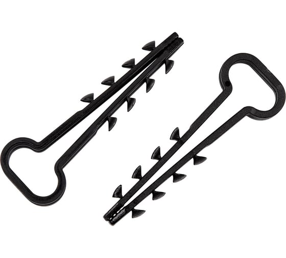 Изображение товара Нейлоновый прямоугольный дюбель-хомут REXANT 6-12 мм, черный, 100 шт. 07-4614