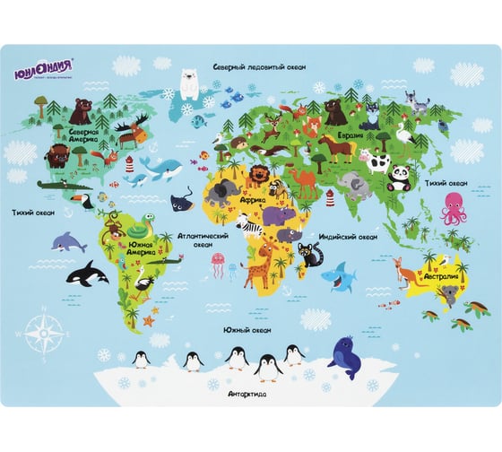 Изображение товара Настольное покрытие ЮНЛАНДИЯ А3+, пластик, 46x33 см, Map 272370