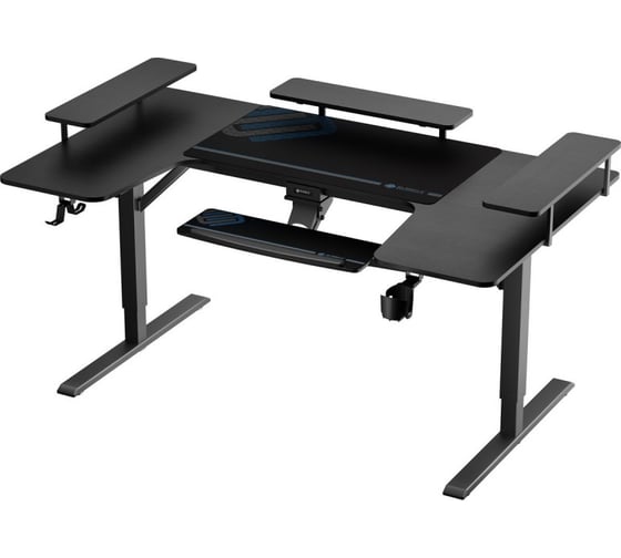 Изображение товара Стол для компьютера для геймеров Eureka U-образной формы с электрической регулировкой по высоте и трансформируемыми полками U-71 ERK-U71-B-1