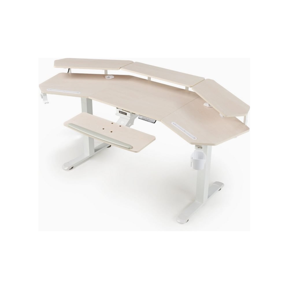 Изображение товара Современный компьютерный стол Eureka ERK-ES71-MW с регулируемой высотой и полками