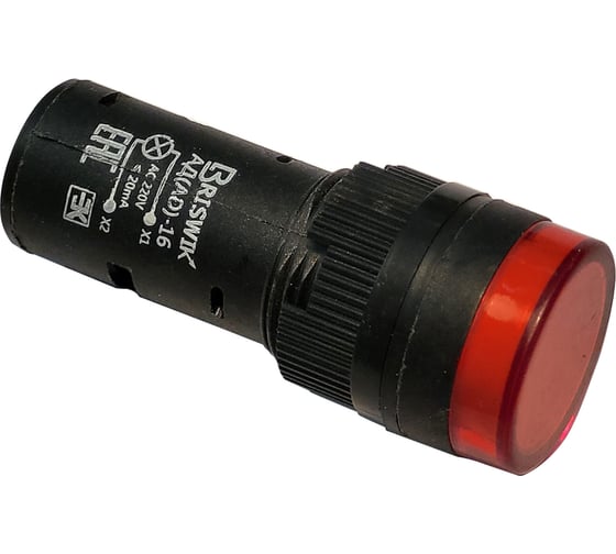 Изображение товара Индикатор светодиодный Briswik АД(AD)-16 красный 220В AC/DC IP65 16AC/DC220V-r.BR