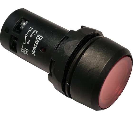 Изображение товара Выключатель Briswik КМЕ 1101м -Л 220В красный, 0но+1нз, Цилиндр-моноблок, IP40, с Индикацией XB7NW34M2.BR