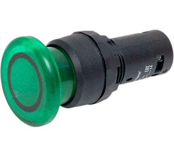 Изображение товара Выключатель Briswik КМЕ 2110м -Л 220В зеленый 1но+0нз Гриб-моноблок IP40 с Индикацией XB7AW733M1.BR