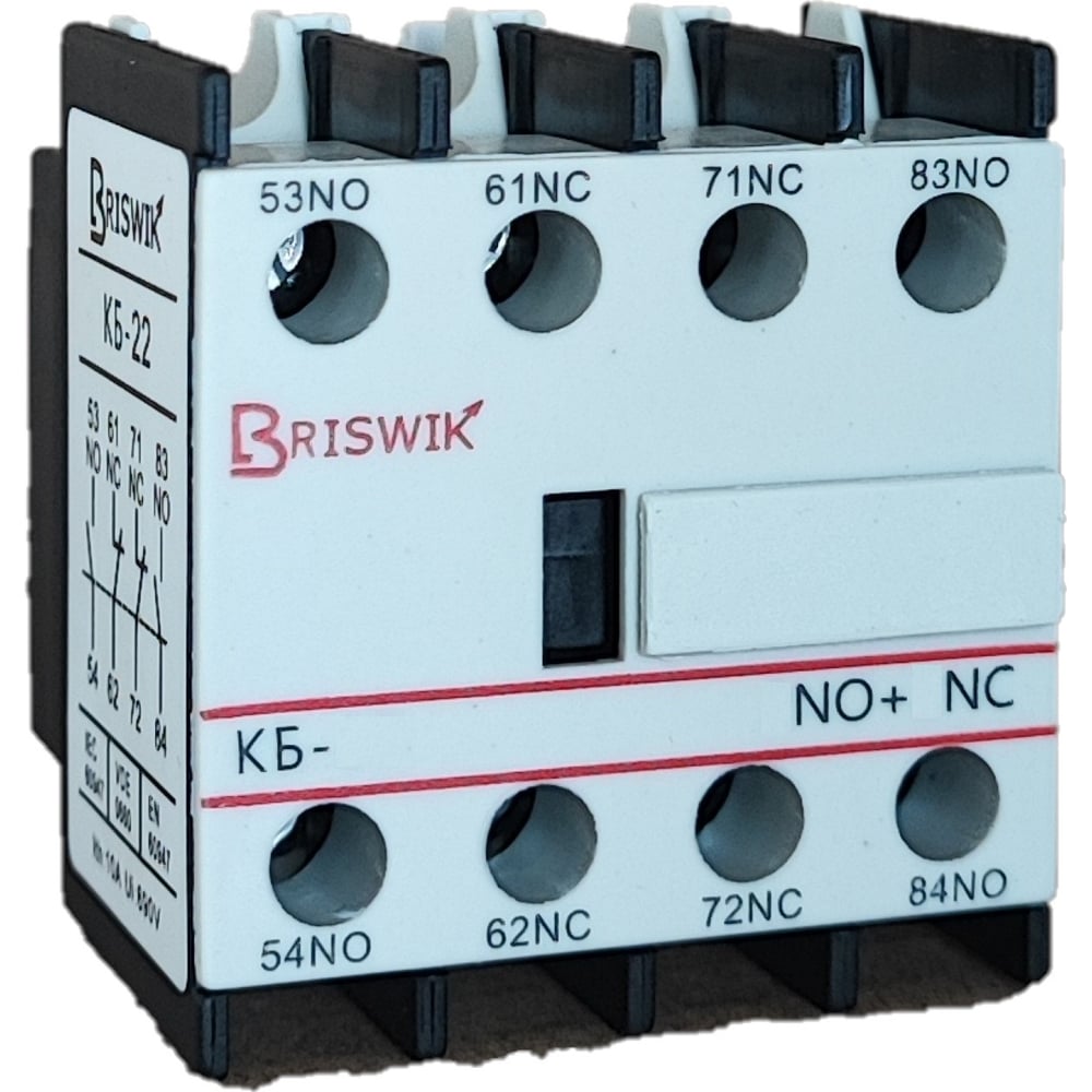 Изображение товара Дополнительный контактный блок фронтальный к LC1D Briswik КБ-40 4НО винтовой зажим LADN40.BR