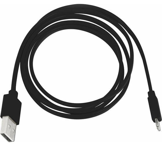 Изображение товара Кабель Rombica USB - Lightning MFI, ПВХ, плоский, 1м, черный DIGITAL MR-01 CB-MR01B