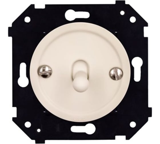 Изображение товара Выключатель 1-клавишный Bironi (скрытый монтаж), пластик, цвет Песочное золото матовый (тумблерный) B3-230-24M