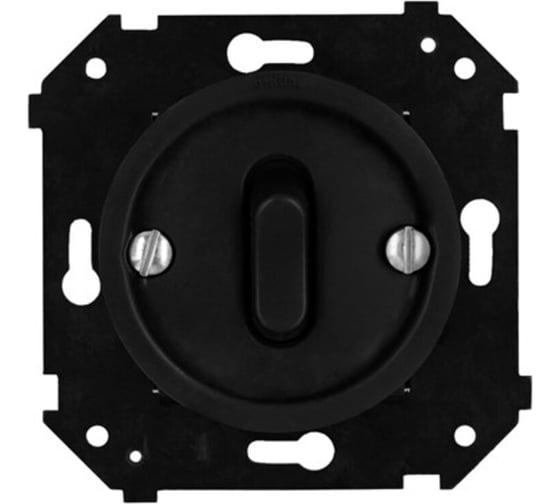 Изображение товара Выключатель 1-клавишный Bironi (скрытый монтаж), пластик, цвет Черный матовый (клавишный) B3-220-23M