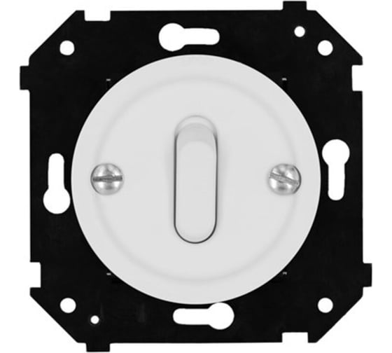 Изображение товара Выключатель 1-клавишный проходной Bironi (скрытый монтаж), пластик, цвет Белый матовый (клавишный) B3-221-21M