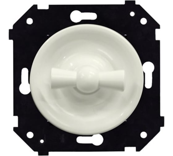 Изображение товара Выключатель 1-клавишный проходной Bironi (скрытый монтаж), Слоновая кость матовый B3-201-211M