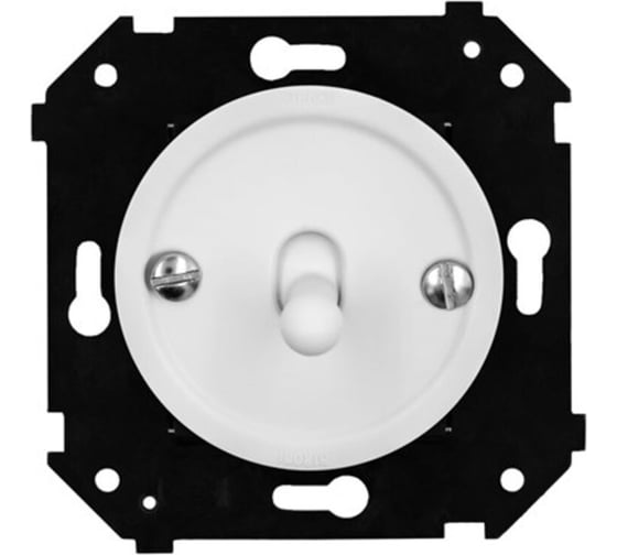 Изображение товара Выключатель 1-клавишный Bironi (скрытый монтаж), пластик, цвет Белый матовый (тумблерный) B3-230-21M